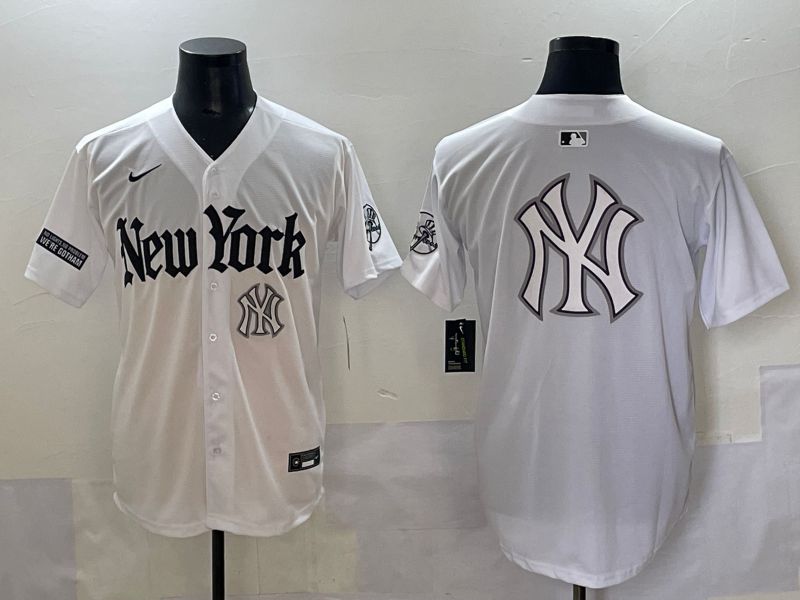 Men 2025 New York Yankees Blank White Five generations Joint Name Nike MLB Jersey style 88->new york yankees->MLB Jersey